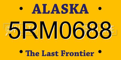 5RM0688 Alaska License Plate