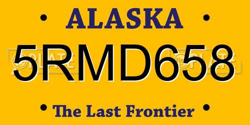 5RMD658 Alaska License Plate