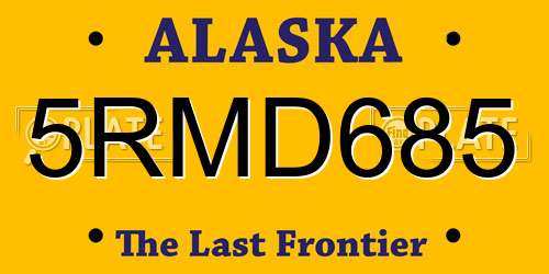 5RMD685 Alaska License Plate