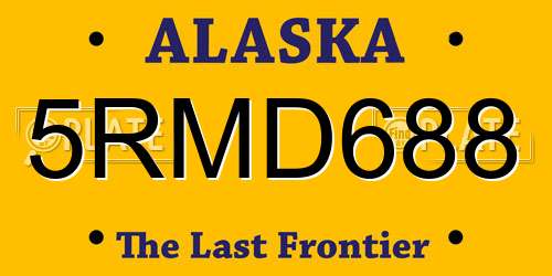 5RMD688 Alaska License Plate