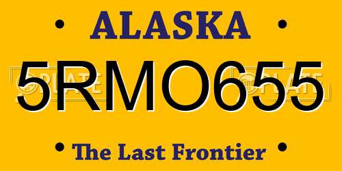 5RMO655 Alaska License Plate