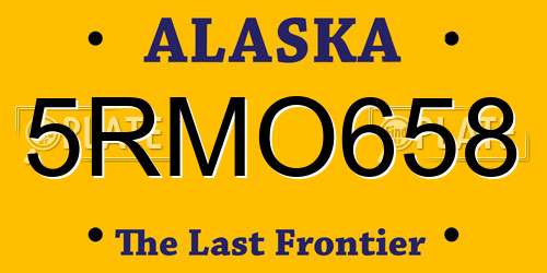 5RMO658 Alaska License Plate