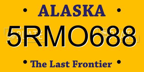 5RMO688 Alaska License Plate