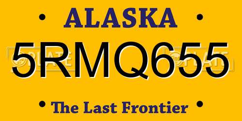 5RMQ655 Alaska License Plate