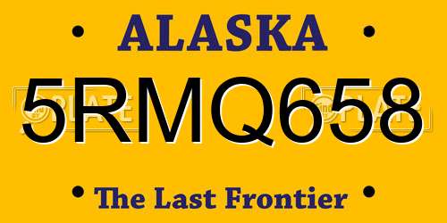 5RMQ658 Alaska License Plate