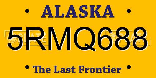 5RMQ688 Alaska License Plate