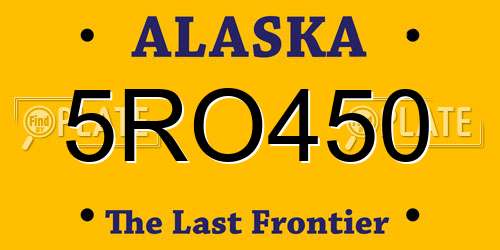 5RO450 Alaska License Plate
