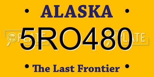 5RO480 Alaska License Plate