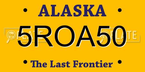 5ROA50 Alaska License Plate