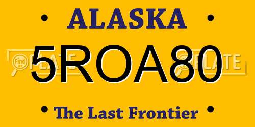 5ROA80 Alaska License Plate