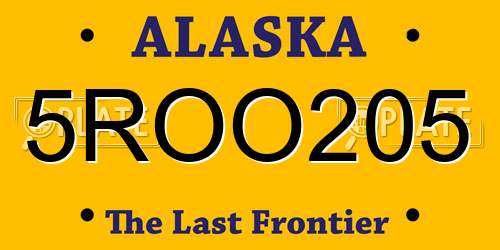 5ROO205 Alaska License Plate
