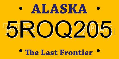 5ROQ205 Alaska License Plate