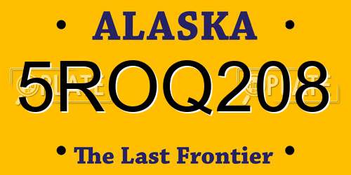 5ROQ208 Alaska License Plate