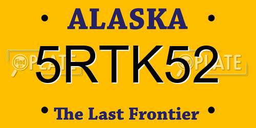 5RTK52 Alaska License Plate