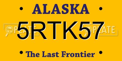 5RTK57 Alaska License Plate