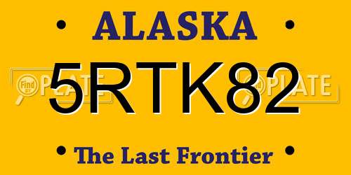 5RTK82 Alaska License Plate