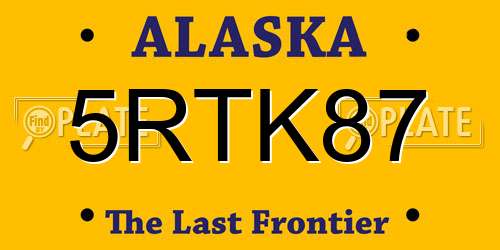5RTK87 Alaska License Plate