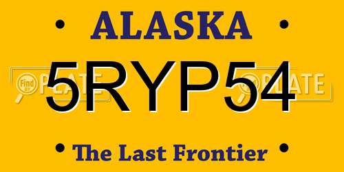 5RYP54 Alaska License Plate