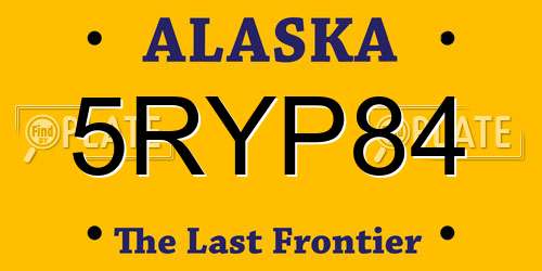 5RYP84 Alaska License Plate