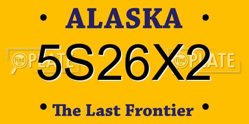 5S26X2 Alaska License Plate