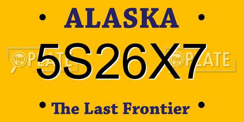 5S26X7 Alaska License Plate
