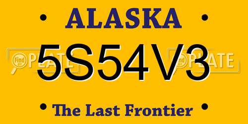 5S54V3 Alaska License Plate