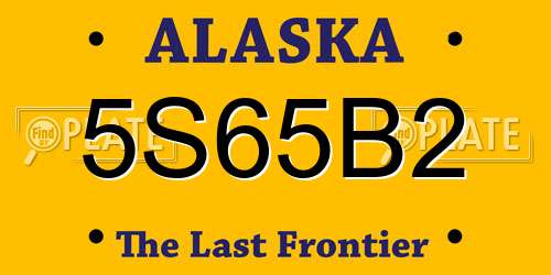 5S65B2 Alaska License Plate