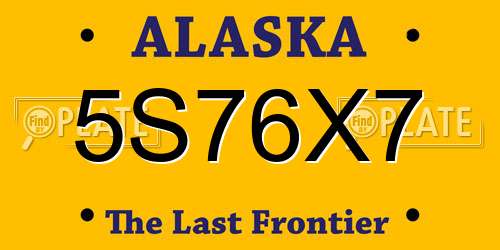 5S76X7 Alaska License Plate