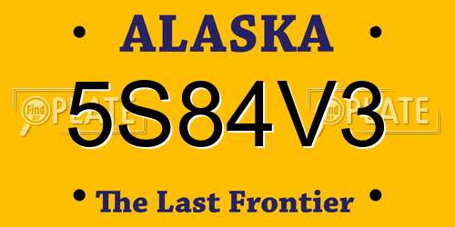 5S84V3 Alaska License Plate