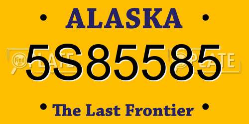 5S85585 Alaska License Plate
