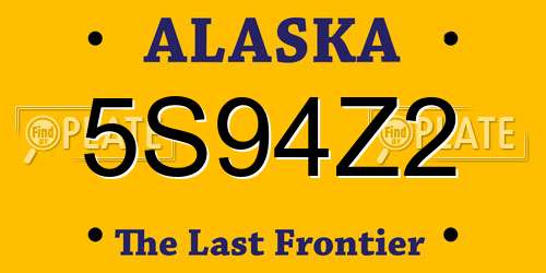5S94Z2 Alaska License Plate
