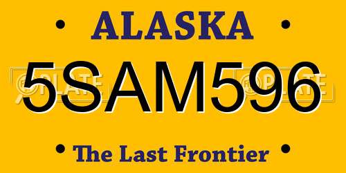 5SAM596 Alaska License Plate