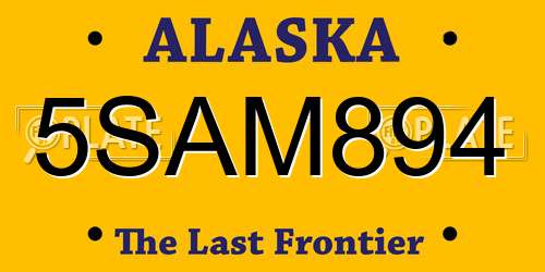 5SAM894 Alaska License Plate