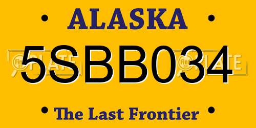 5SBB034 Alaska License Plate