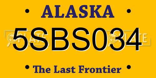 5SBS034 Alaska License Plate