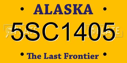 5SC1405 Alaska License Plate