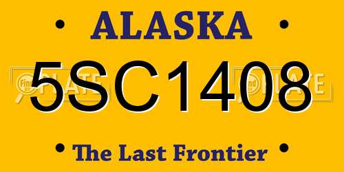 5SC1408 Alaska License Plate