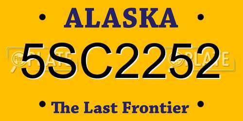 5SC2252 Alaska License Plate