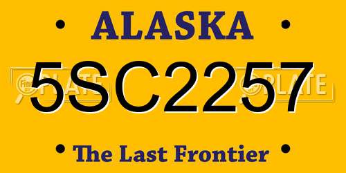 5SC2257 Alaska License Plate