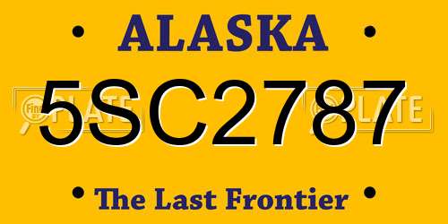 5SC2787 Alaska License Plate