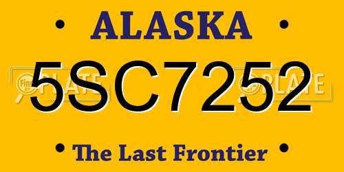 5SC7252 Alaska License Plate