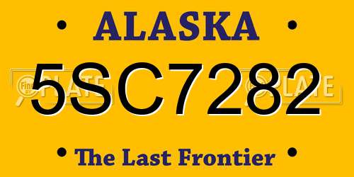 5SC7282 Alaska License Plate