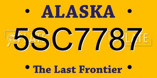 5SC7787 Alaska License Plate