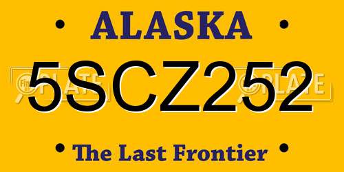 5SCZ252 Alaska License Plate