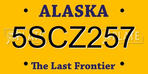 5SCZ257 Alaska License Plate