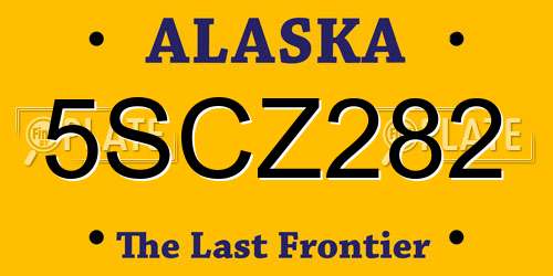 5SCZ282 Alaska License Plate
