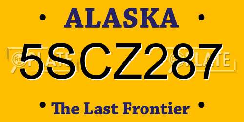 5SCZ287 Alaska License Plate