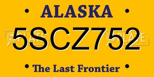 5SCZ752 Alaska License Plate