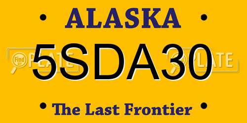 5SDA30 Alaska License Plate