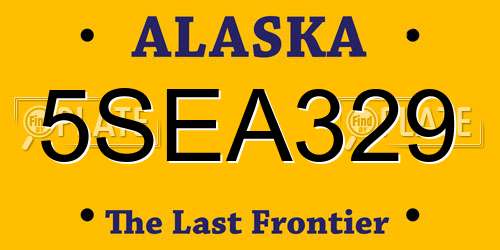 5SEA329 Alaska License Plate